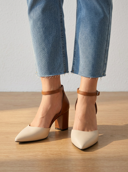 Marielle | Zapatos de tacón bicolor con pulsera