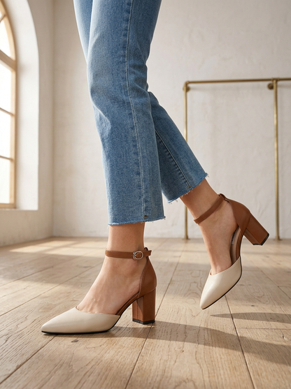 Marielle | Zapatos de tacón bicolor con pulsera