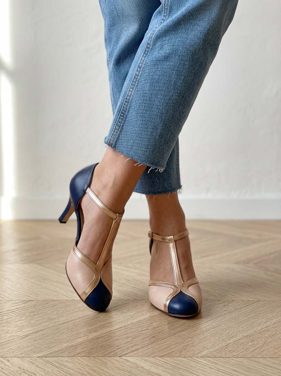 Tazariah | Zapatos de tacón de punta redonda en nude