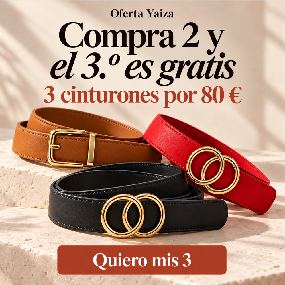 Oferta Yaiza: compra 2 cinturones y el 3.º es gratis, 3 cinturones por 80 €