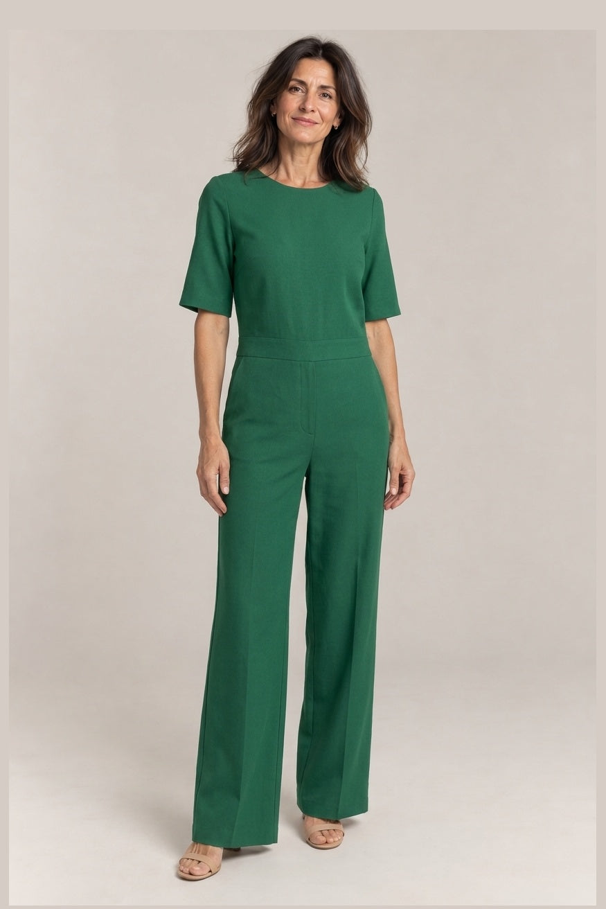 Conjunto de Punto de 3 Piezas en verde, foto de estudio de frente