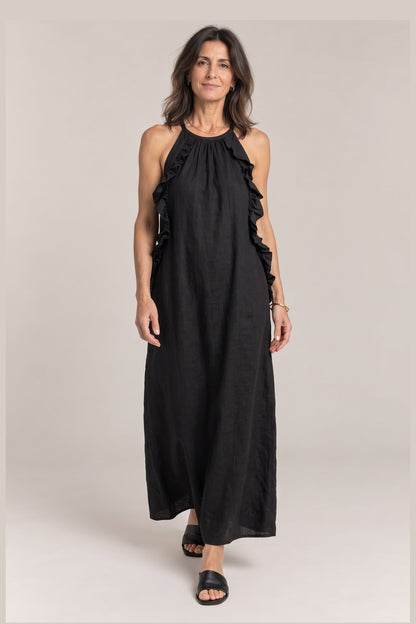 Elena en negro, foto de estudio, delante [yz4-elena-vestido-largo-negro-negro-delante.jpg]